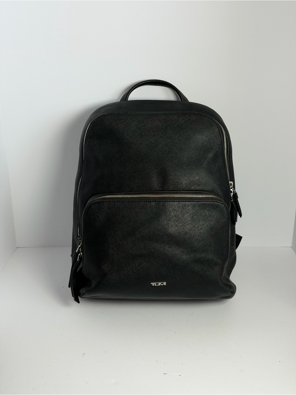 Tumi Black Leather Backpack